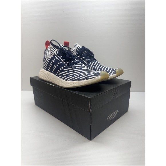 Adidas NMD R2 Primeknit Roni Men\'s Sz 10 Navy White Boost Shoes Sneakers BB2909 main image 10